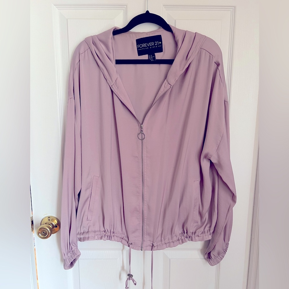 Forever 21 Lavender Hooded Utility Jacket with drawstring Waist - Picture 1 of 5